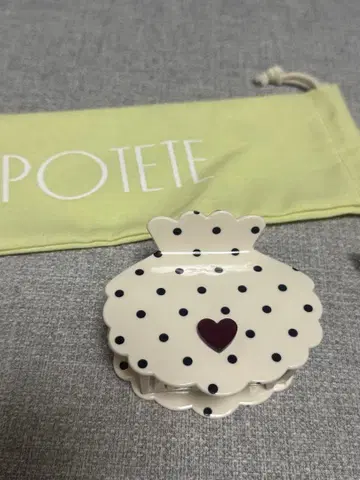 potete 포테테 쉘 헤어 클립 화이트