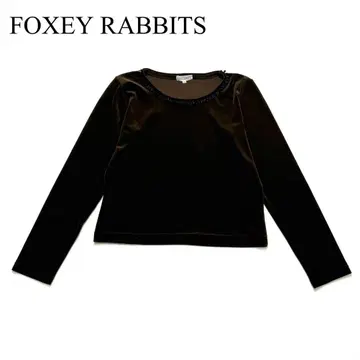 FOXEY RABBITS 폭시라비츠 벨로아 티셔츠 옷깃 비쥬