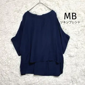 MB 일본제 린넨 혼방 돌먼 슬리브 풀오버 네이비 내추럴 루즈핏