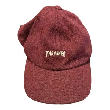 THRASHER 캡 버건디 자수 로고