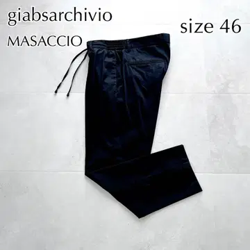 현행 잽스 아르키비오 MASACCIO 드로 코드 팬츠 46 봄/여름 블랙 이탈리아 제조