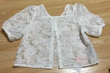 디스코트 오간자 블라우스 화이트