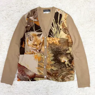 Salvatore Ferragamo 울 실크 절개 가디건