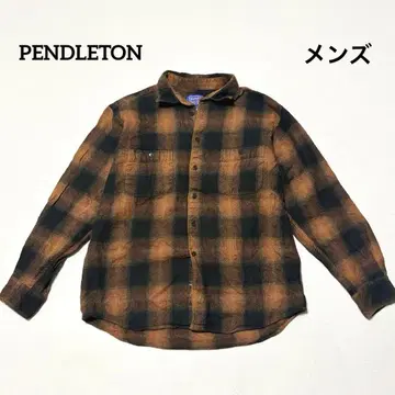 PENDLETON 남성용 플란넬 셔츠 블랙 옴브레 체크