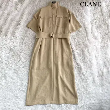 CLANE 하프 지퍼 밀리터리 원피스 롱 1 사이즈 베이지