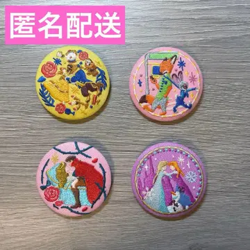 디즈니 자수 캔뱃지 4개 세트