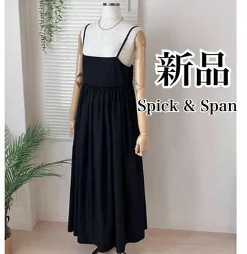 [새상품] Spick & Span 라이트 브로드 볼륨 드레스 원피스 블랙