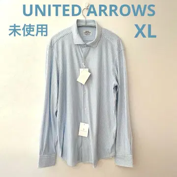 [미사용 택 포함] UNITED ARROWS 스트라이프 긴팔 셔츠 블루 계열 XL
