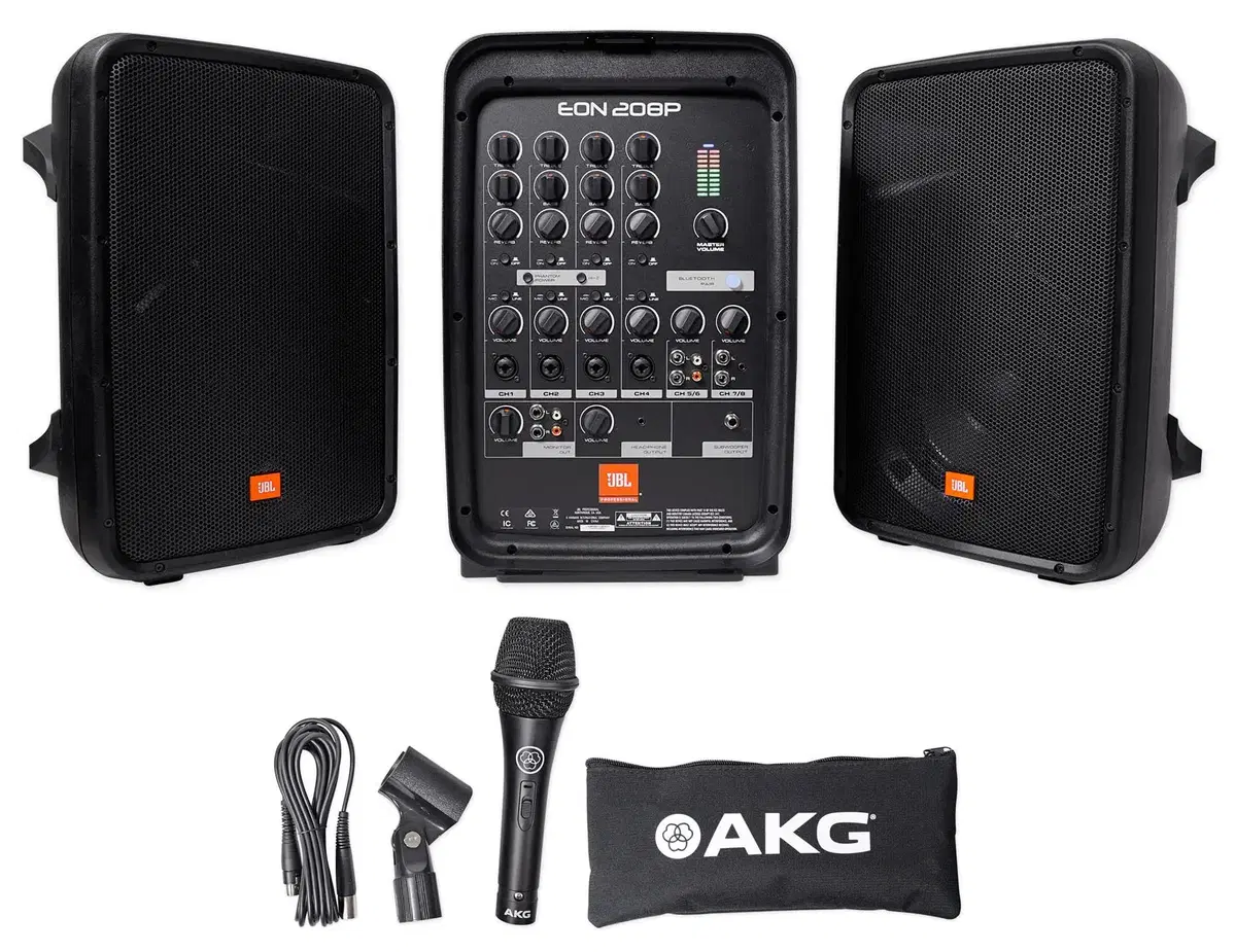 JBL EON208P 블루투스 8인치 스피커 2개 믹서포함 미개봉 새상품 정품입니다 1세트