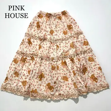 [미사용급] PINK HOUSE 캉캉 스커트 곰 장미 프릴
