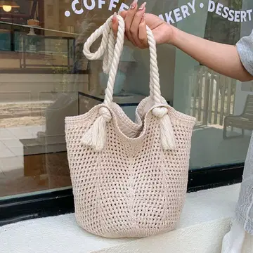 새상품 여성용 토트백 바스켓 화이트 경량 한국 리조트 비치
