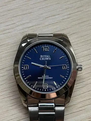 ROYAL CROWN 쿼츠 손목시계 네이비 다이얼