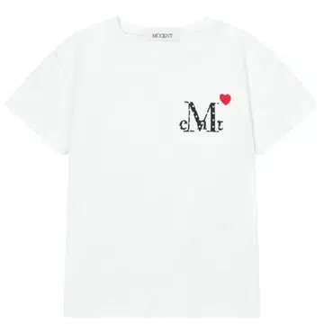 [새상품] MUCENT 무센트 미니 하트 로고 크롭T셔츠 화이트