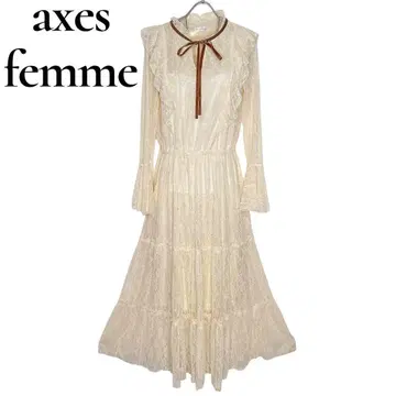 인기! axes femme 전체 레이스 티어드 롱 원피스 클래시컬