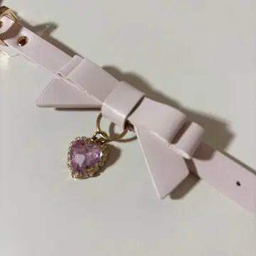 LIZ LISA 하트 비쥬 리본 팔찌 핑크