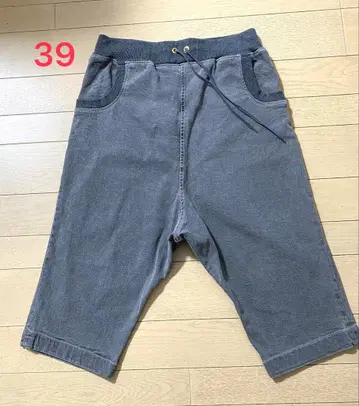39 메르시보쿠 남성용 데님 애매한 길이 팬츠 그레이 허리밴딩 3