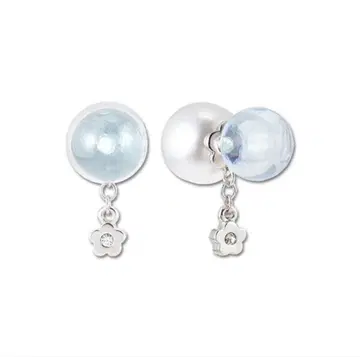 새상품 MARY QUANT 마리콴트 클리어볼 귀걸이 블루