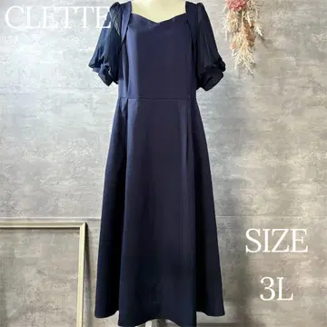 CLETTE 오리지널 시어 5분 소매 원피스 네이비 빅 사이즈 3L