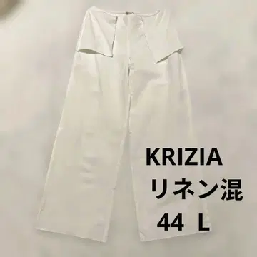 KRIZIA 린넨 혼방 와이드 팬츠 화이트 44