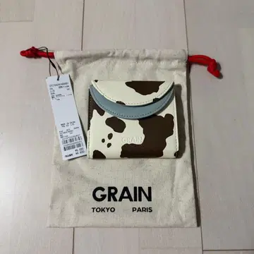 GRAIN 접이식 지갑 카우 패턴