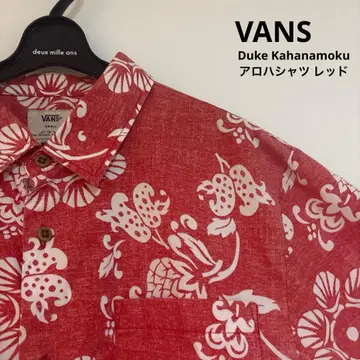 VANS 듀크 카하나모쿠 하와이안 셔츠 레드 S