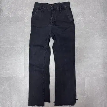 00's Spick & Span 플레어 데님 블랙 데님 밑단 컷오프