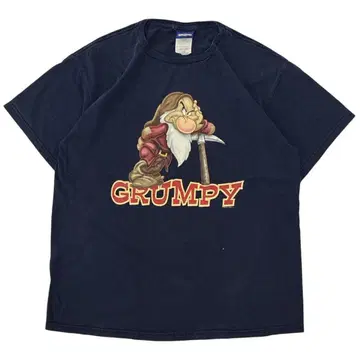 Disney 그랑피 T셔츠 XL 상당 네이비 캐릭터 프린트 90s