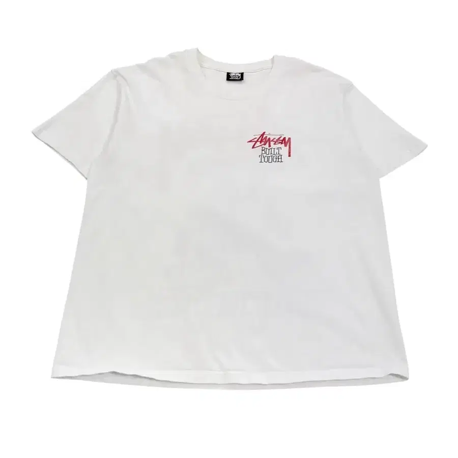 스투시 반팔티 화이트 BUILT TOUGH