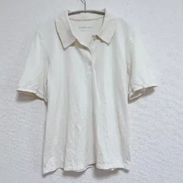 에버레인 무지 피케 셔츠 카라 부착 반팔 M 베이지 면 데일리