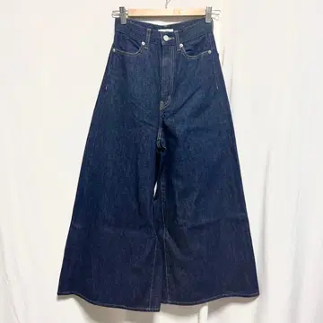 [새상품급] CLANE 하이웨스트 와이드 데님 팬츠 인디고 size 0