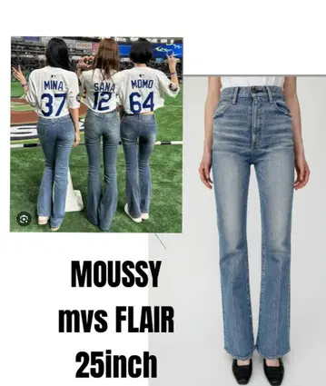 물세탁만 moussy mvs FLAIR 데님 25인치 BLU 마우지