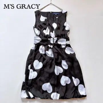 M'S GRACY 슬리브리스 원피스 하트 무늬 벌룬 벨트 38