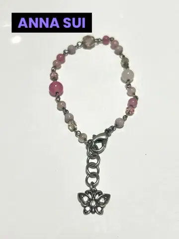 [ ANNA SUI ] 버터플라이 참 포함 비즈 팔찌 헤이세이 레트로