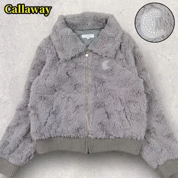 새상품급 Callaway 보아 플리스 블루종 골프웨어 장식 로고 M