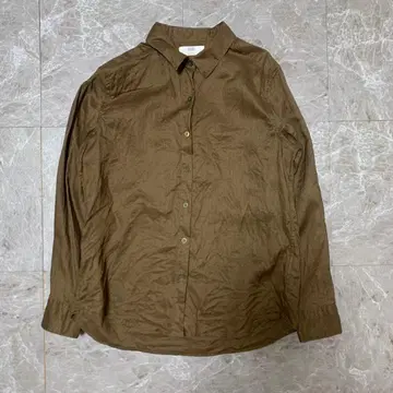 UNIQLO 유니클로 프리미엄 린넨 셔츠 브라운 M 사이즈 린넨 100% g94