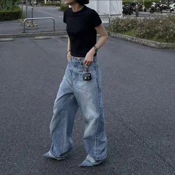 [ ok.soon ] original wide denim blue