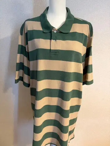 US 수입 피케 셔츠 반팔 보더 빅 루즈 라거 셔츠 2XL