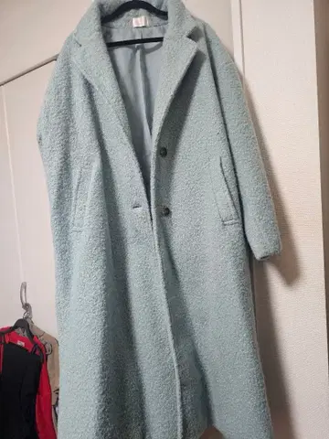 u plume closet 보아 롱 코트 라이트 블루