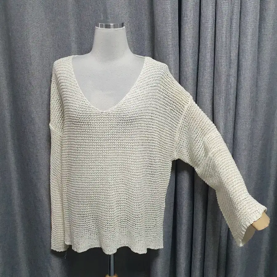 브이넥 루즈 여름니트