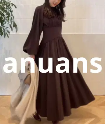 새상품급 anuans 긴팔 원피스 SMALL 브라운 여성용