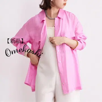 새상품 택 포함 Omekashi 오메카시 시어 박스 셔츠 핑크 F