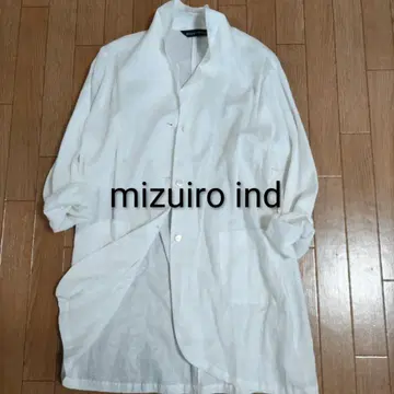새상품급 mizuiro ind 미즈이로 인드 린넨 긴팔 자켓형 셔츠