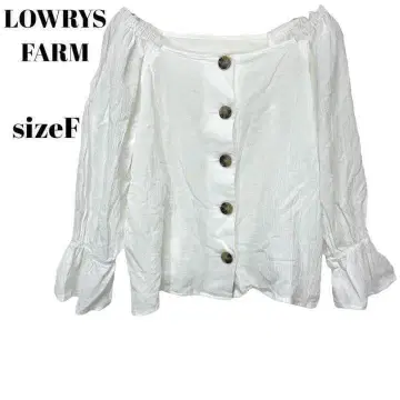 LOWRYS FARM 롤리스 퍼 블라우스 화이트 상의 오샤레