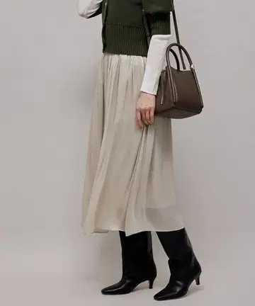 ROPE 로페 글로시 양류 개더 스커트