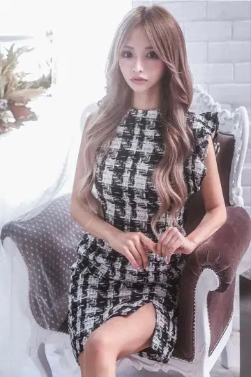 ROBE de FLEURS Glossy 트위드 원피스 캬바쿠라