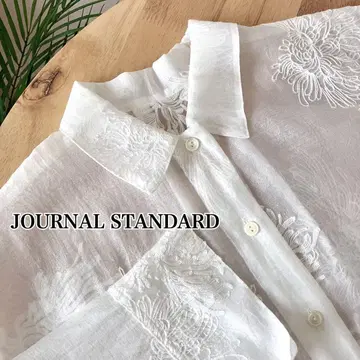 [ 2025SS ] JOURNAL STANDARD 시어 레이스 빅 셔츠 화이트