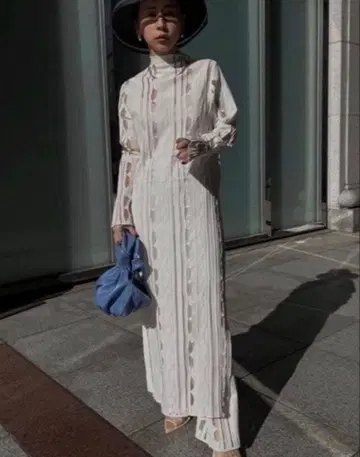 AMERI MEDI SHEER GEOMETRIC KNIT DRESS
