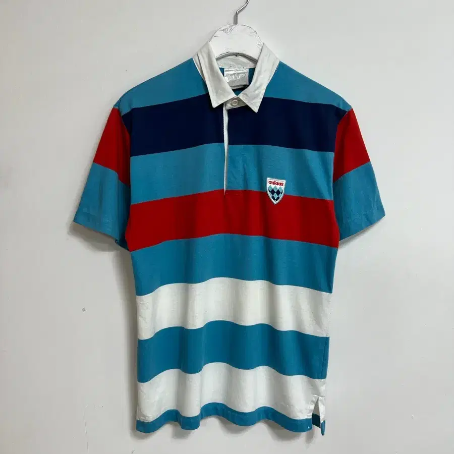 빈티지 90s 아디다스 스트라이프 럭비 티셔츠