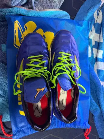 MIZUNO 야구 스파이크 블루 x 라임 그린 미즈노 나노메탁스