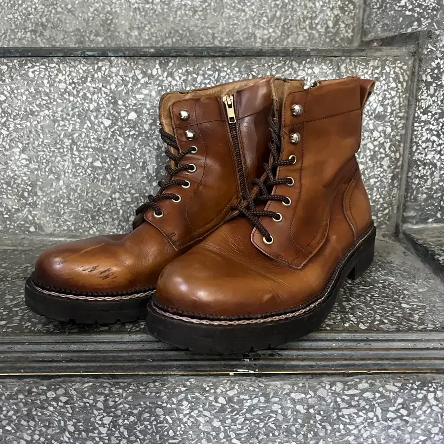 마시모 두티 레이스업 가죽 부츠 (01069)